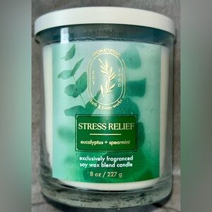 Bath & Body Works Aromatherapy Stress Relief Eucalyptus & Spearmint Candle - NEW
